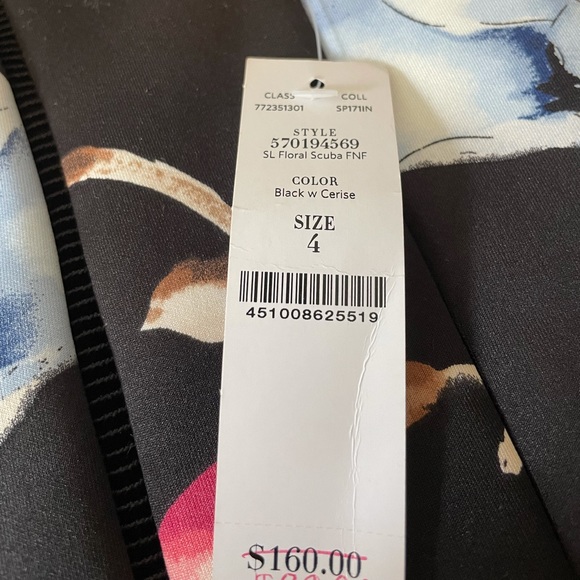 NWT White House Black Marker Flower Dress - Picture 2 of 4